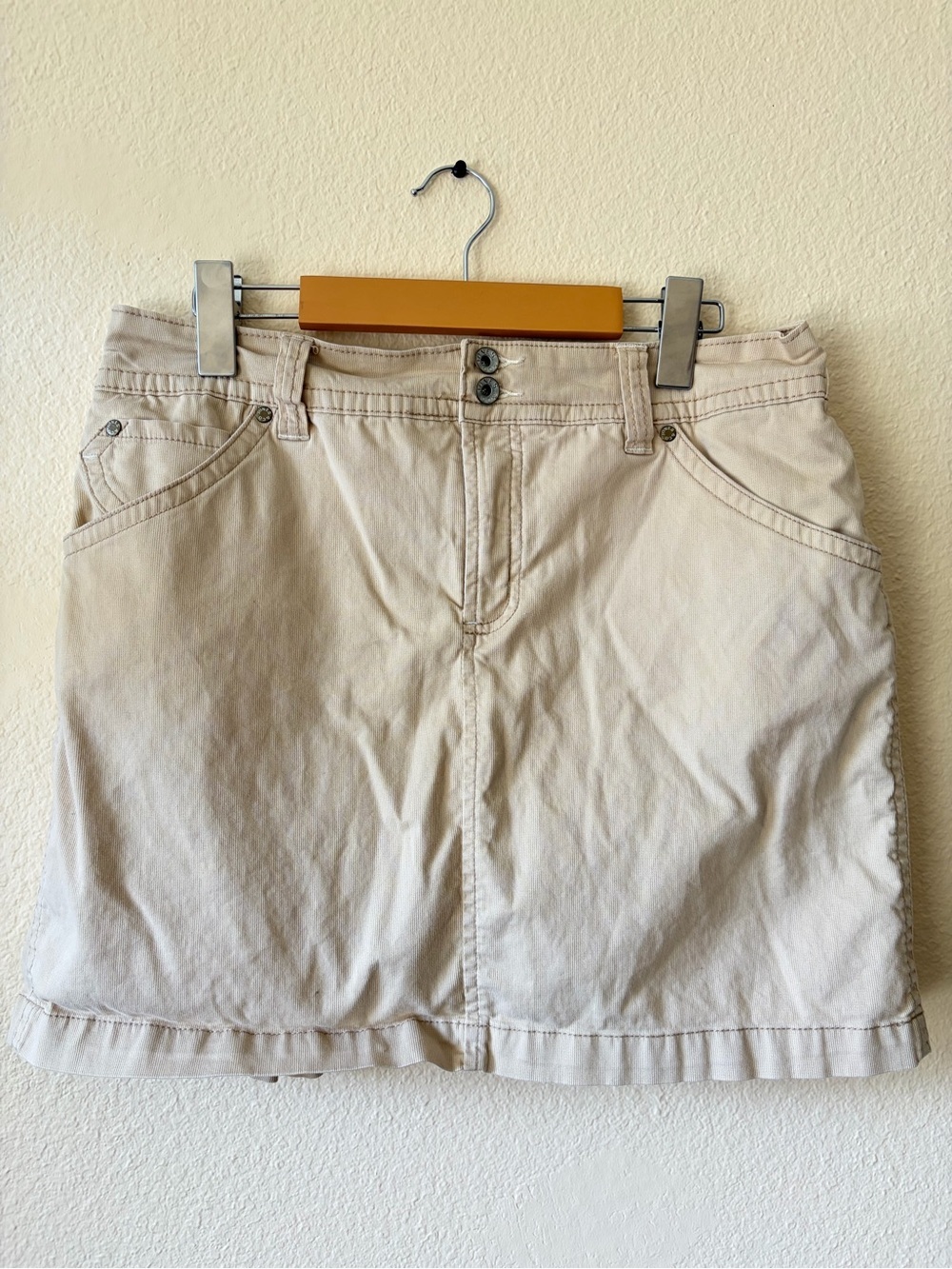 Jones & Co Beige Denim Skort Y2K Mini Skirt Built In Shorts Casual Khaki Bottoms - Picture 2 of 7